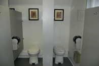 Ten Stall Womens Event Restroom Trailer Interior
