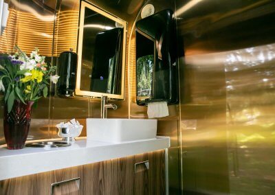 Shiny Gold Interior Restroom Rental